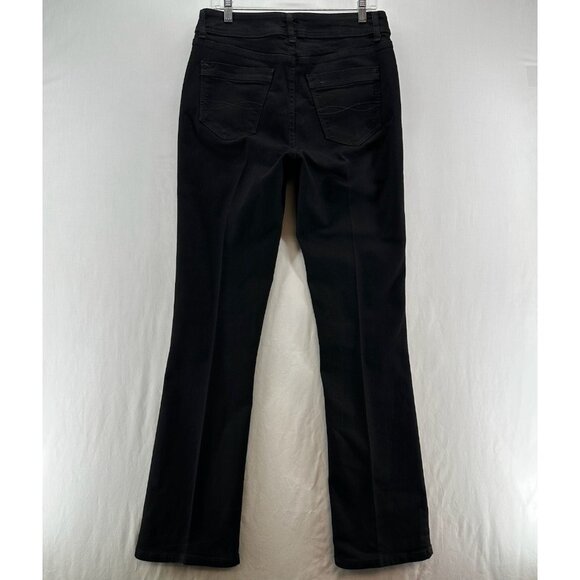 Riders by Lee Mid-Rise Bootcut Jeans Women 12 Long Stretch Denim Zip Fly Black - Picture 2 of 12